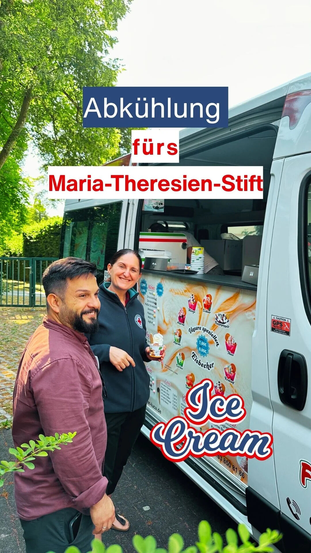Der Eiswagen zu Besuch im Maria-Theresien-Stift!